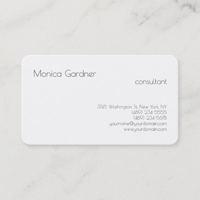 Cartão De Visita Tendência Simples Criativo Moderno Simples Branco (Frente)