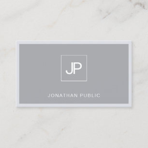 Cartão De Visita Tendência Simples Simples de Cinzas Elegantes Mode