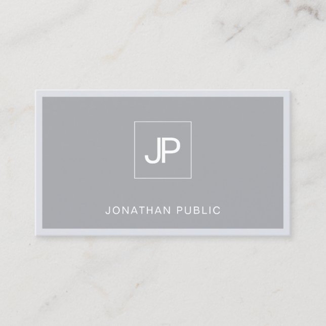 Cartão De Visita Tendência Simples Simples de Cinzas Elegantes Mode (Frente)
