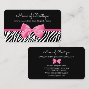 Cartão De Visita Tendência Zebra Impressa Com Arco Rosa Chic Boutiq