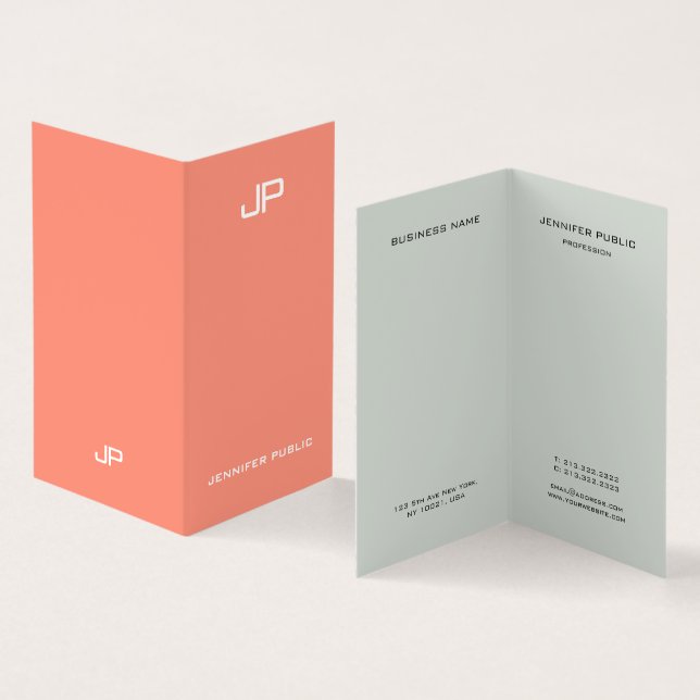 Cartão De Visita Tendy Elegant Colors Monograma Modelo Modern (Interior e exterior)