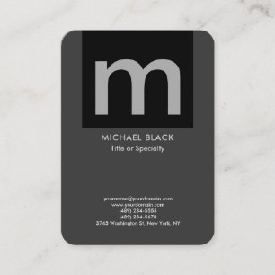 Cartão De Visita Tendy moderna cinza minimalista monograma negro