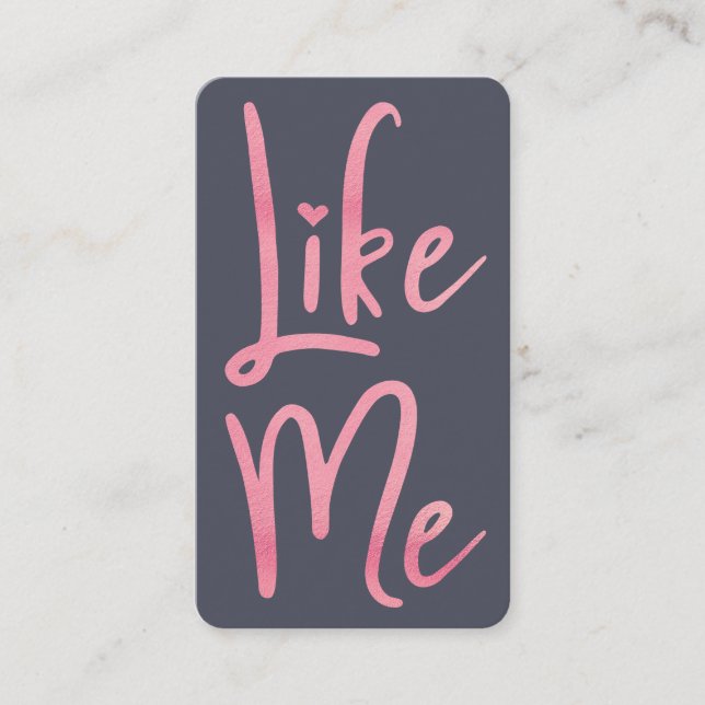 Cartão De Visita Tendy Pink Foil Brussel Script Como Eu Mídia Socia (Frente)