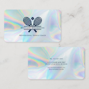Cartão De Visita Tênis de Treinador Moderno Holographic
