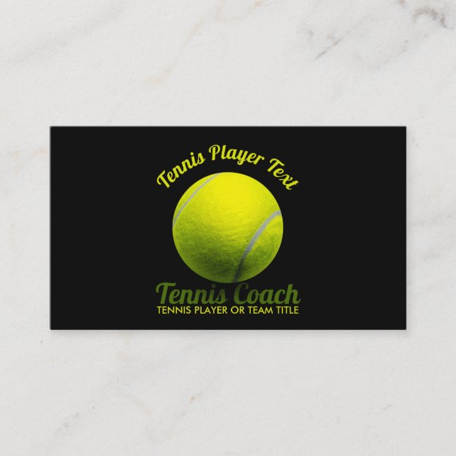 Cartão De Visita Tennis Coach Illustration for Clubs and Lessons (Frente)