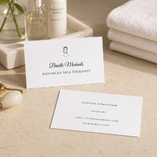 Cartão De Visita Terapeuta Avançado de Pele Minimalista Elegante