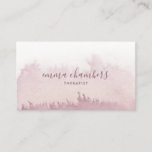 Cartão De Visita Terapeuta Conselheiro Aquarela Abstrata Rosa Desbo