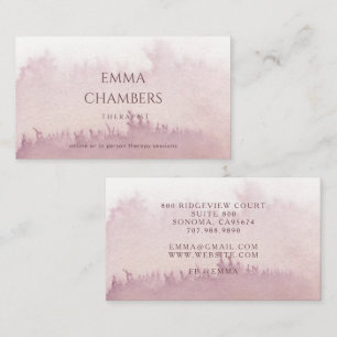 Cartão De Visita Terapeuta Conselheiro Aquarela Abstrata Rosa Empoe