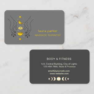 Cartão De Visita Terapeuta de Massagem das Mãos Curativas Fitness H