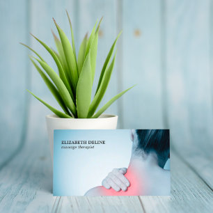Cartão De Visita Terapeuta de Massagem de Foto Elegante Moderna