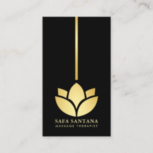 Cartão De Visita Terapeuta de Massagem de Luxo Elegante Flor de Lót