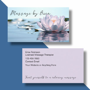 Cartão De Visita Terapeuta de Massagem Licenciada Zen Flor de Lótus