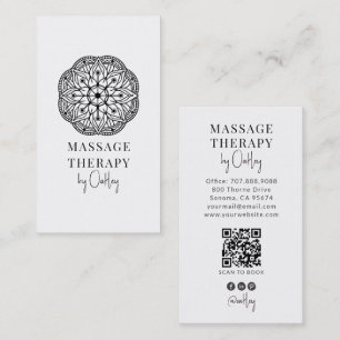 Cartão De Visita Terapeuta de Massagem Moderna Mandala