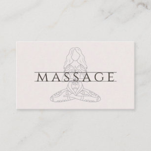 Cartão De Visita Terapeuta de Massagem Moderna Pose de Lótus