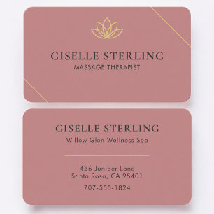 Cartão De Visita Terapeuta de Massagem Rosa Profissional