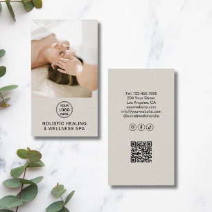 Cartão De Visita Terapeuta de Saúde Holística Código QR Profissiona