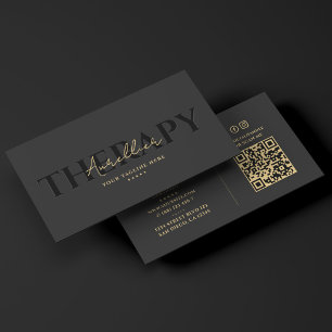 Cartão De Visita Terapeuta Minimal Profissional Terapia Preto