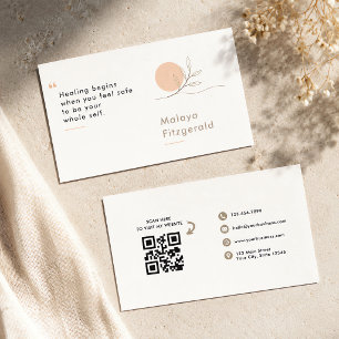 Cartão De Visita Terapeuta Minimal Terracota Boho Arte Personalizad