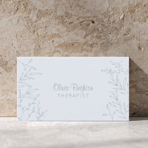 Cartão De Visita Terapeuta Simples Botânico Moderno