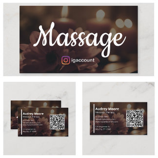 Cartão De Visita Terapeutas de Massagem Terapia de Massagem Reiki