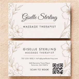 Cartão De Visita Terapêutica Botânica por Massagem por Blush Código