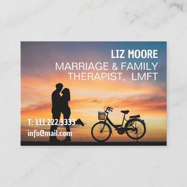Cartão De Visita Terapêutica Com Casamento E Família MFT (Frente)