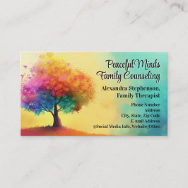 Cartão De Visita Terapêutica de Aconselhamento de Árvores Arco-Íris
