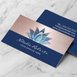 Cartão De Visita Terapêutica De Massagem De Instrutor Da Flor Azul 