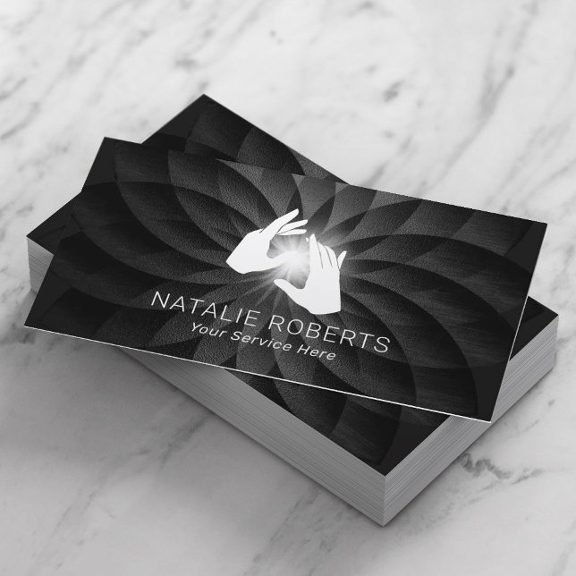 Cartão De Visita Terapêutica de Massagem Espiral Negra SPA (Criador carregado)