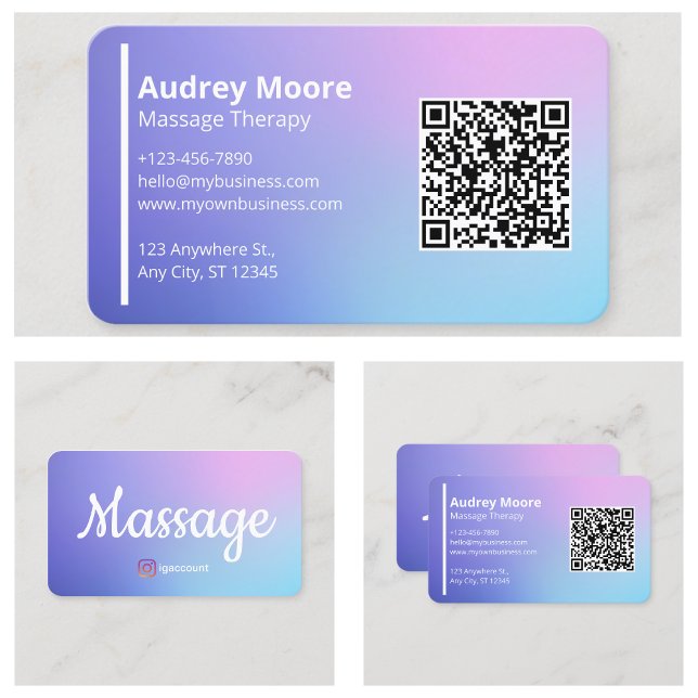Cartão De Visita Terapêutica de Massagem Moderna Bem-Estar Holístic (Modern Massage Therapist Holistic Wellness Business Card
)