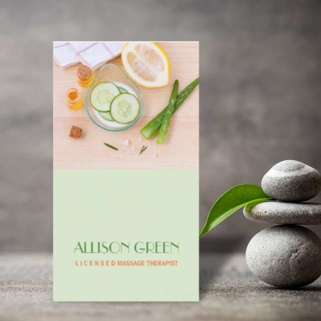 Cartão De Visita Terapêutica de Massagem Óleo Essencial Natural Aro (Massage Therapy Natural Essential Oil Aromatherapy Business Card)