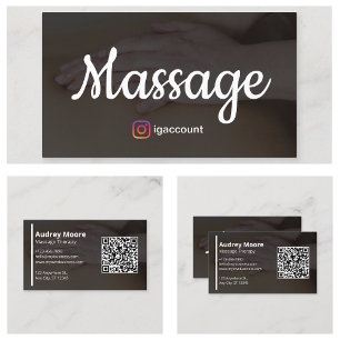 Cartão De Visita Terapêutica de Massagem Profissional Moderna