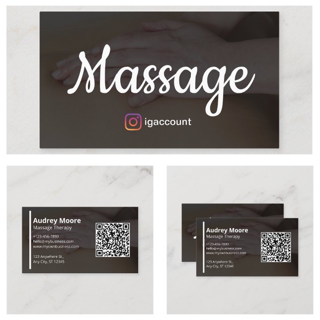 Cartão De Visita Terapêutica de Massagem Profissional Moderna (Modern Professional Massage Therapy Business Card
)