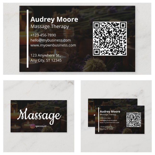 Cartão De Visita Terapêutica de Massagem Terapêutica Holística do B (Massage Therapy Holistic Wellness Therapists Business Card
)