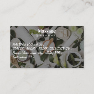 Cartão De Visita Terapêutica de Massagem Terapêutica Terapêutica Mã
