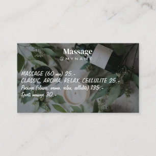 Cartão De Visita Terapêutica de Massagem Terapêutica Terapêutica Mã