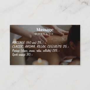 Cartão De Visita Terapêutica de Massagem Terapêutica Terapêutica Mã