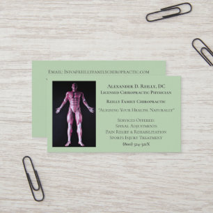 Cartão De Visita Terapêutica de Massagem Verde Médico