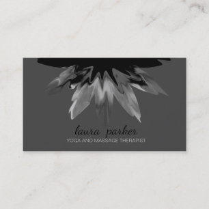 Cartão De Visita Terapêutica de Reparação do Logotipo Preto da Flor