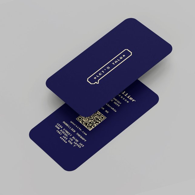 Cartão De Visita Terapêutica Dourada psicóloga Azul Moderna à Meia- (Modern Midnight Blue Gold Psychologist Therapist Business Card
)