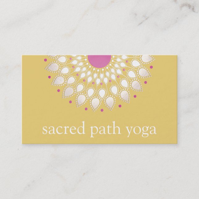 Cartão De Visita Terapêutica Exótica De Bem-Estar Amarelo Lotus (Frente)