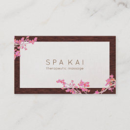 Cartão De Visita Terapêutica Floral De Massas Spa Moderna Rosa