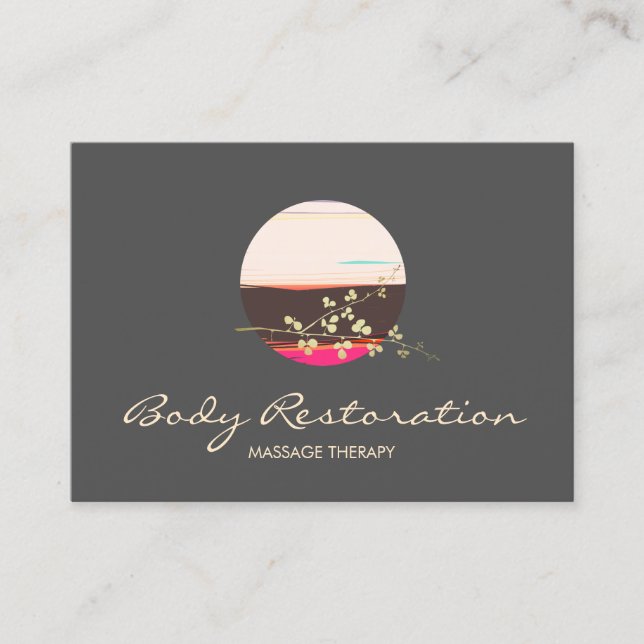 Cartão De Visita Terapêutica Holística de Massagem de Saúde e Bem-E (Frente)