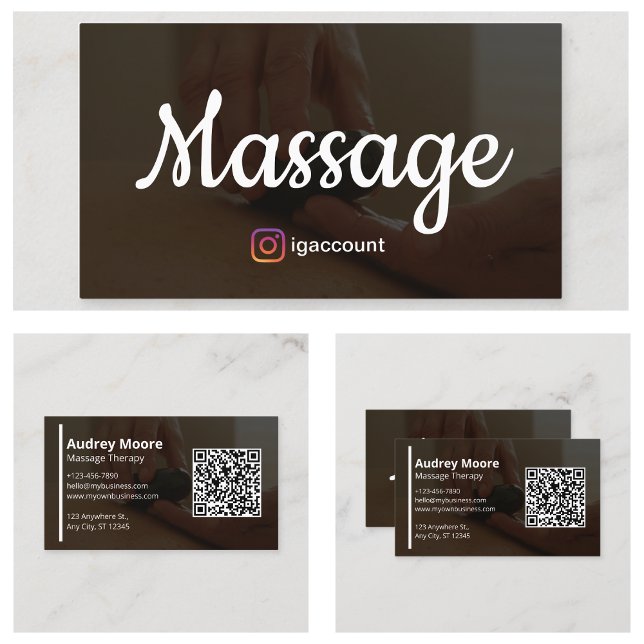 Cartão De Visita Terapêutica Moderna de Massagem modelo (Templates Design Modern Massage Therapy Business Card
)