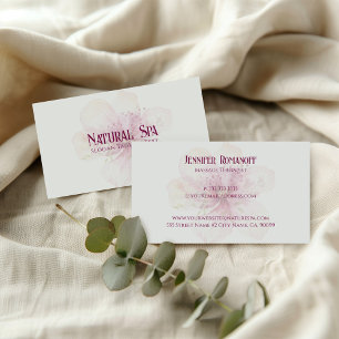 Cartão De Visita Terapêutica Spa Natural De Fundo Pastel Floral