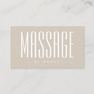 Cartão De Visita Terapia de Massagem Bege