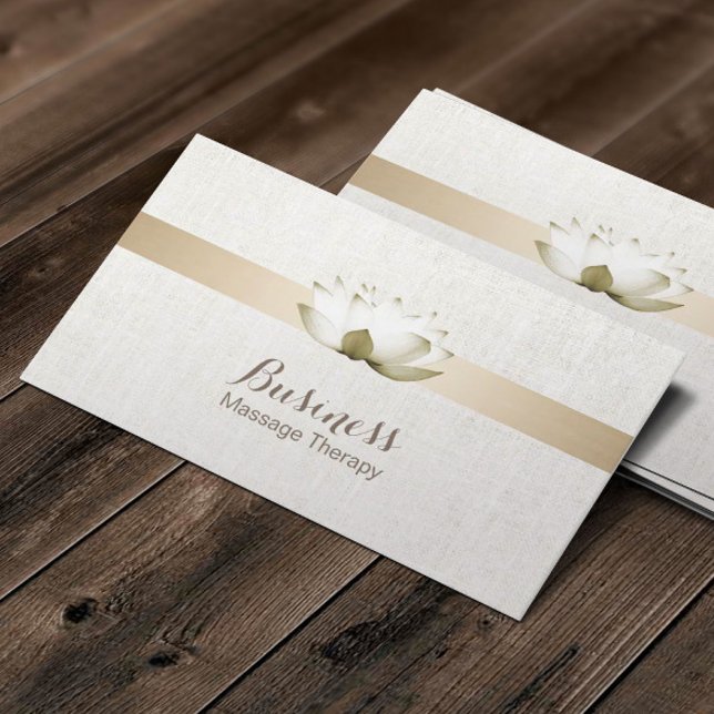 Cartão De Visita Terapia de Massagem Elegante Lotus Flowers Salon S (Criador carregado)