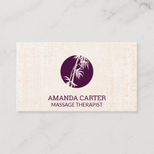 Cartão De Visita Terapia de Massagem  Ícone Bamboo