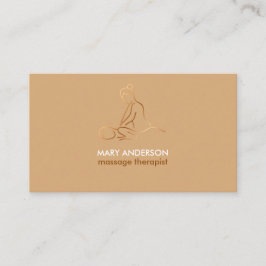 Cartão De Visita Terapia de Massagem Marrom Cobre Massagista Spa