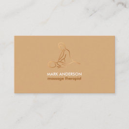 Cartão De Visita Terapia de Massagem Marrom Cobre Massagista Spa